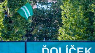 VIDEO: Fanoušek Bohemky chtěl vidět fotbal, tak se zavěsil na strom